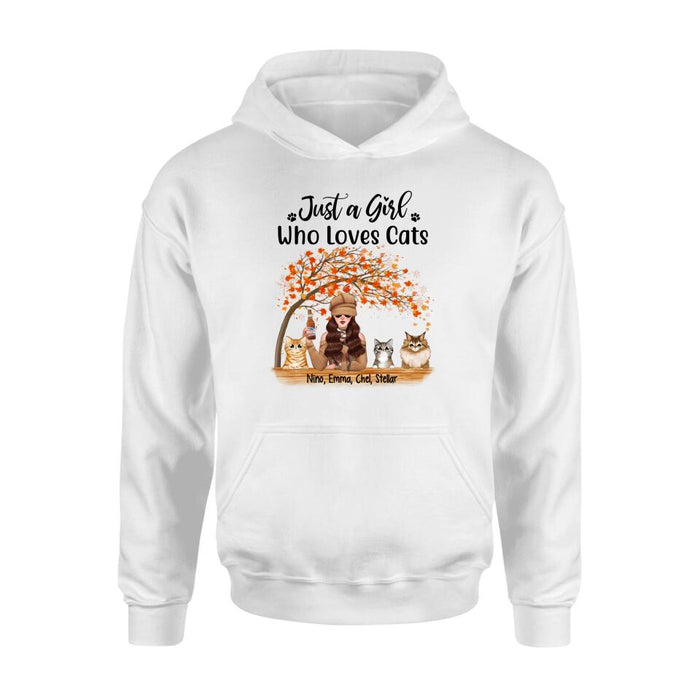 Personalized Shirt, Just A Girl Who Loves Cat - Fall Gift, Gift For Cat Lovers