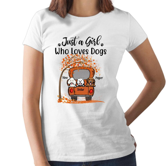 Personalized Shirt, Peeking Dogs On Truck Car - Fall Season Gift, Gift For Dog Lovers