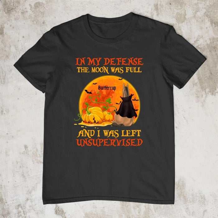 Personalized Shirt, In My Defense The Moon Was Full And I Was Left Unsupervised, Halloween Gifts For Horse Lovers