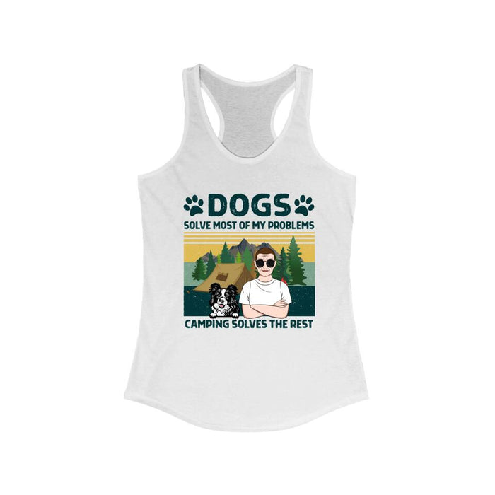 Personalized Shirt, Dogs Solve Most Of My Problems, Camping Solves The Rest, Gifts For Camping Lovers, Dog Lovers