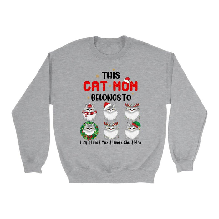 This Cat Mom Belongs To - Christmas Personalized Gifts Custom Cat Shirt For Cat Mom, Cat Lovers