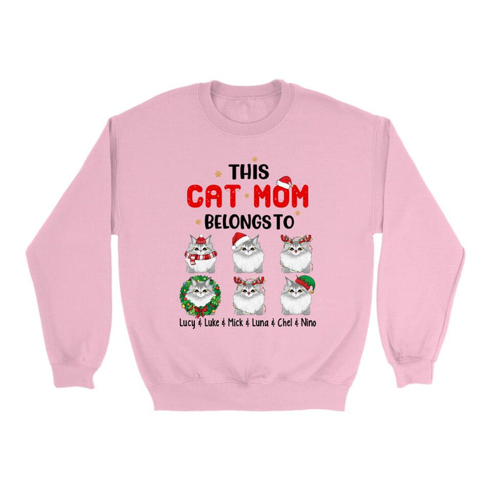 This Cat Mom Belongs To - Christmas Personalized Gifts Custom Cat Shirt For Cat Mom, Cat Lovers