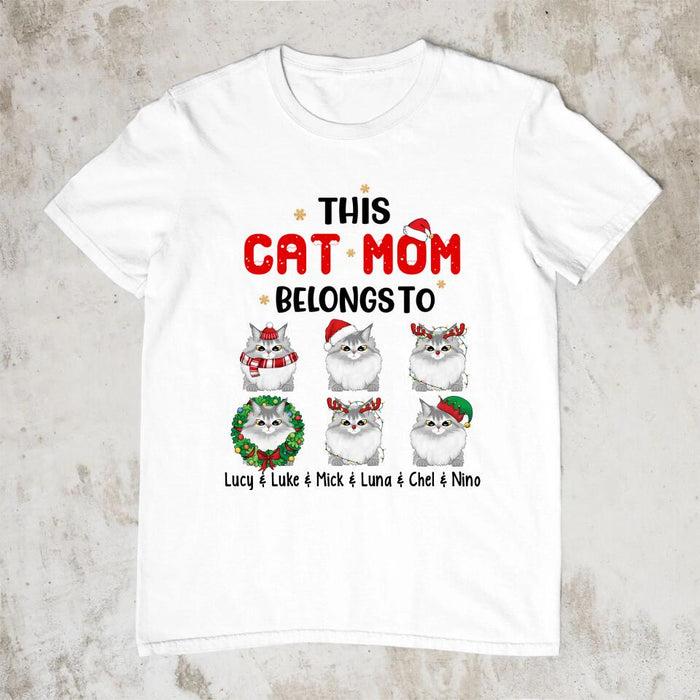 This Cat Mom Belongs To - Christmas Personalized Gifts Custom Cat Shirt For Cat Mom, Cat Lovers