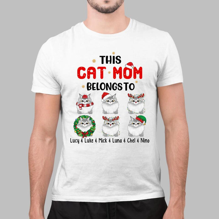 This Cat Mom Belongs To - Christmas Personalized Gifts Custom Cat Shirt For Cat Mom, Cat Lovers