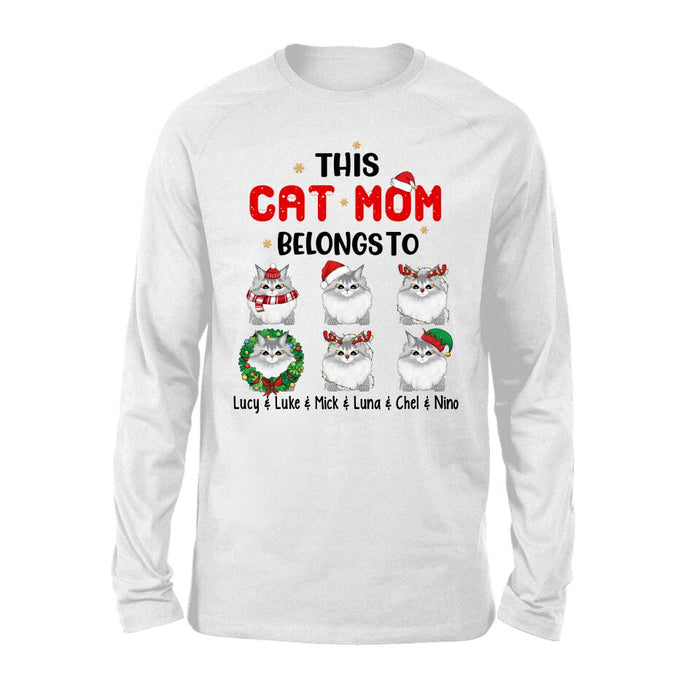 This Cat Mom Belongs To - Christmas Personalized Gifts Custom Cat Shirt For Cat Mom, Cat Lovers