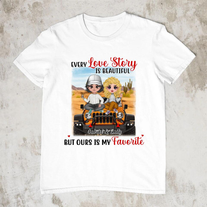 Every Love Story Is Beautiful - Personalized Shirt For Couples, Off-Road Lovers, Valentine's Day