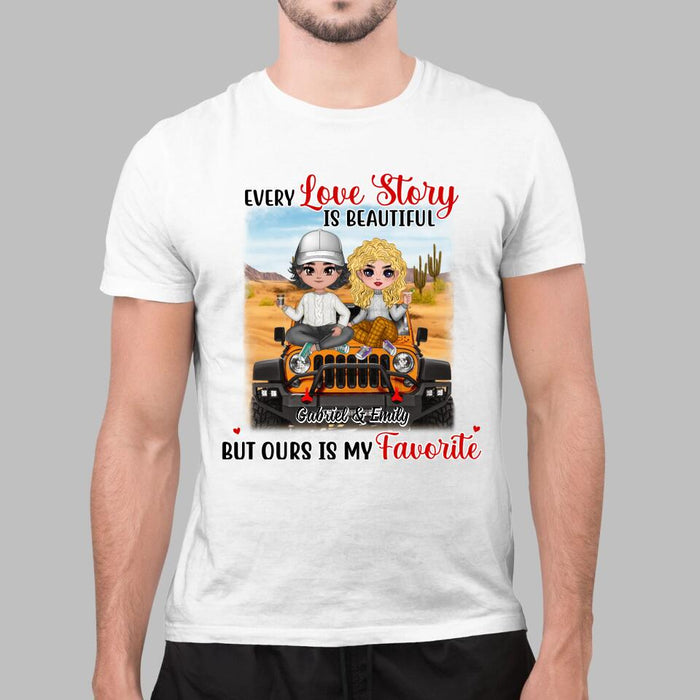 Every Love Story Is Beautiful - Personalized Shirt For Couples, Off-Road Lovers, Valentine's Day