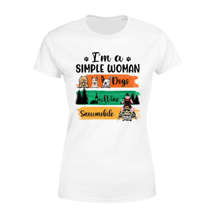 I'm A Simple Woman - Personalized Shirt For Her, Snowmobiling