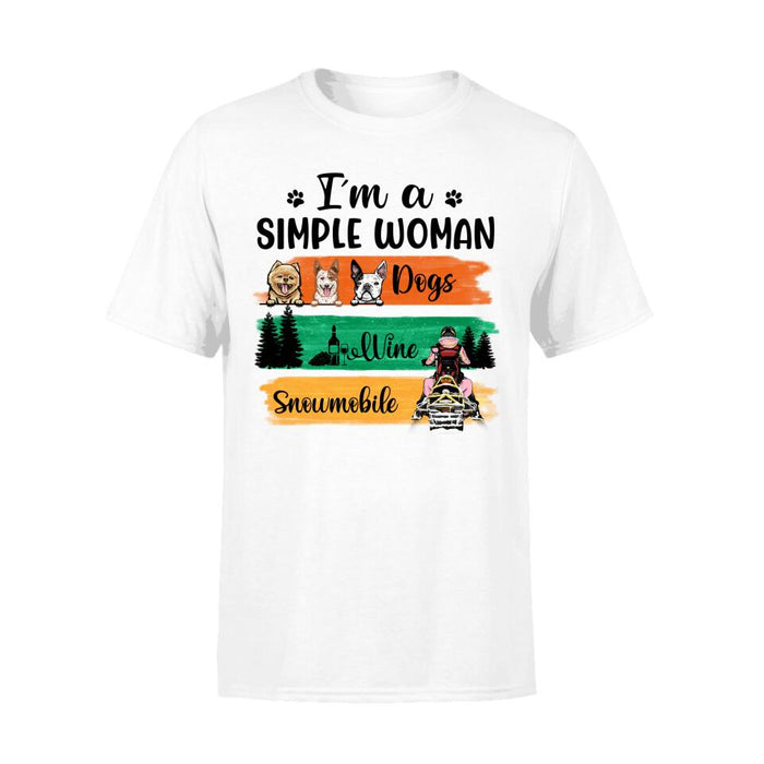 I'm A Simple Woman - Personalized Shirt For Her, Snowmobiling