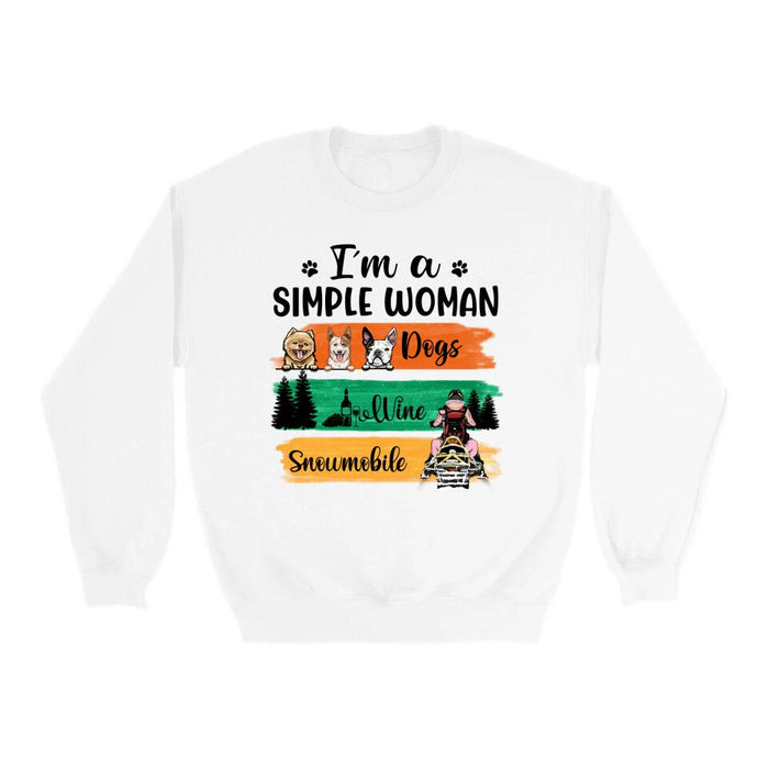 I'm A Simple Woman - Personalized Shirt For Her, Snowmobiling