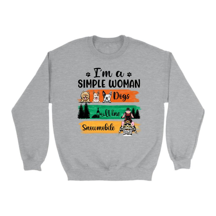 I'm A Simple Woman - Personalized Shirt For Her, Snowmobiling