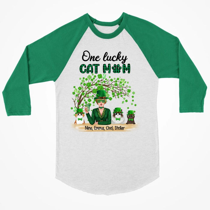 One Lucky Cat Mom - Personalized Gifts Custom Cat Shirt for Cat Mom, Cat Lovers