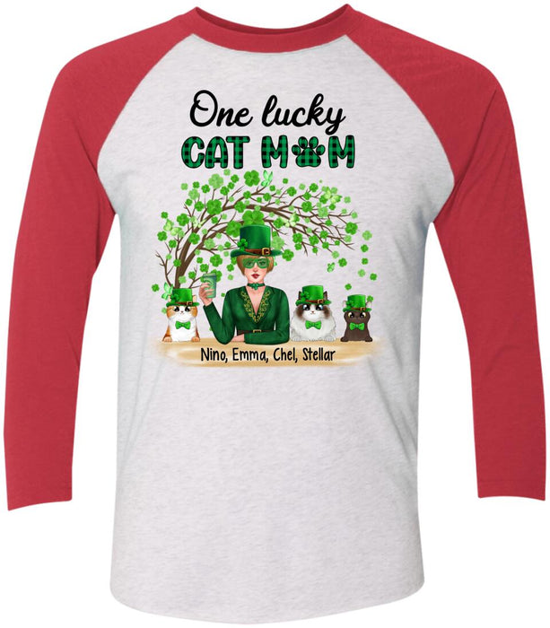 One Lucky Cat Mom - Personalized Gifts Custom Cat Shirt for Cat Mom, Cat Lovers