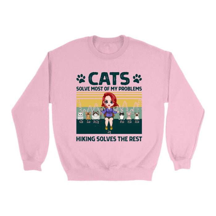 Dogs Solve Most of My Problems - Personalized Gifts Custom Hiking Shirt for Cat Mom, Hiking Lovers