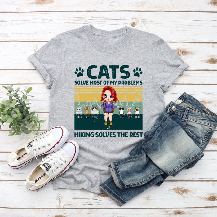 Dogs Solve Most of My Problems - Personalized Gifts Custom Hiking Shirt for Cat Mom, Hiking Lovers