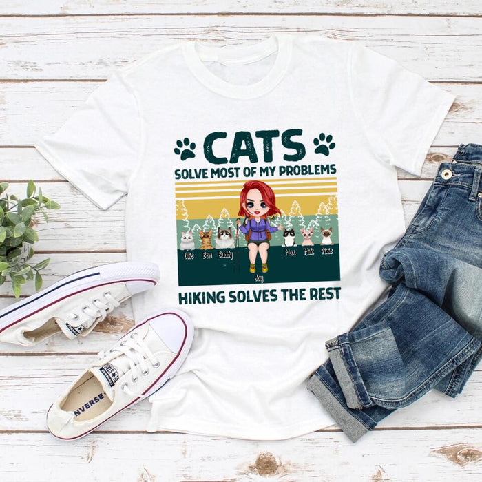 Dogs Solve Most of My Problems - Personalized Gifts Custom Hiking Shirt for Cat Mom, Hiking Lovers