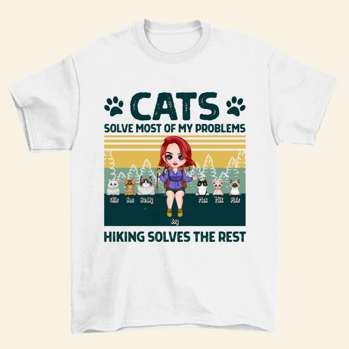 Dogs Solve Most of My Problems - Personalized Gifts Custom Hiking Shirt for Cat Mom, Hiking Lovers