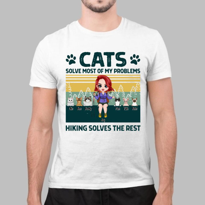 Dogs Solve Most of My Problems - Personalized Gifts Custom Hiking Shirt for Cat Mom, Hiking Lovers