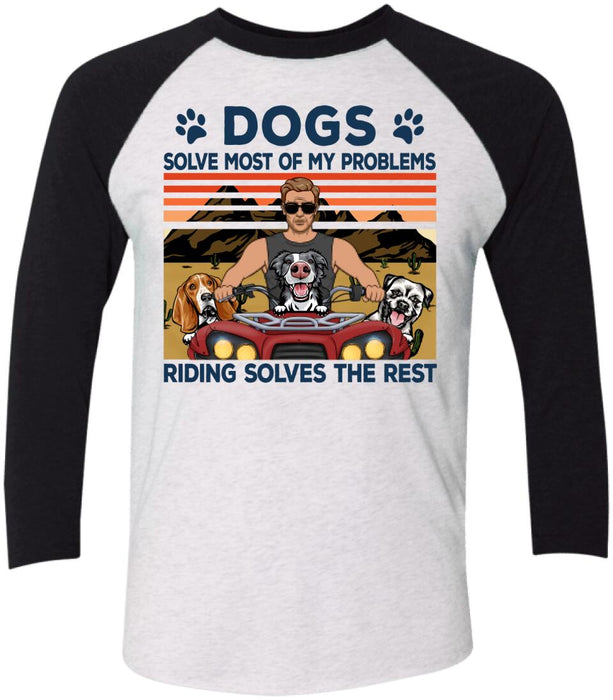 Biker Man/Woman And Dogs - Personalized Shirt For Him, Her, Dog Lovers, Off Road Lovers