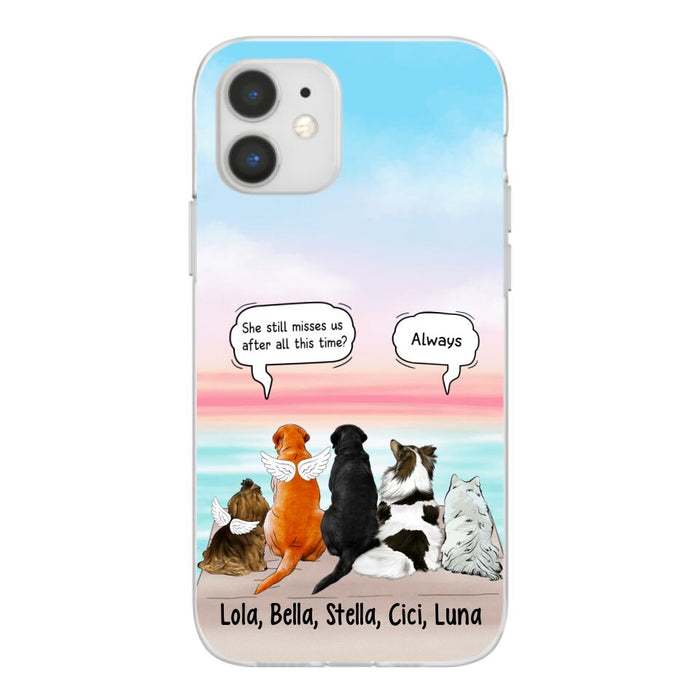 Up to 5 Dogs in Conversation - Personalized Gifts Custom Memorial Phone Case for Dog Mom, Memorial Gifts