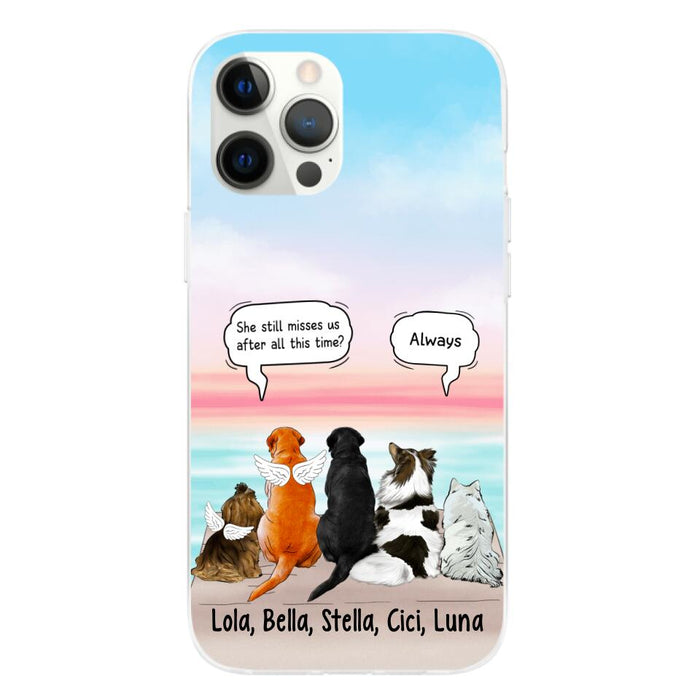 Up to 5 Dogs in Conversation - Personalized Gifts Custom Memorial Phone Case for Dog Mom, Memorial Gifts