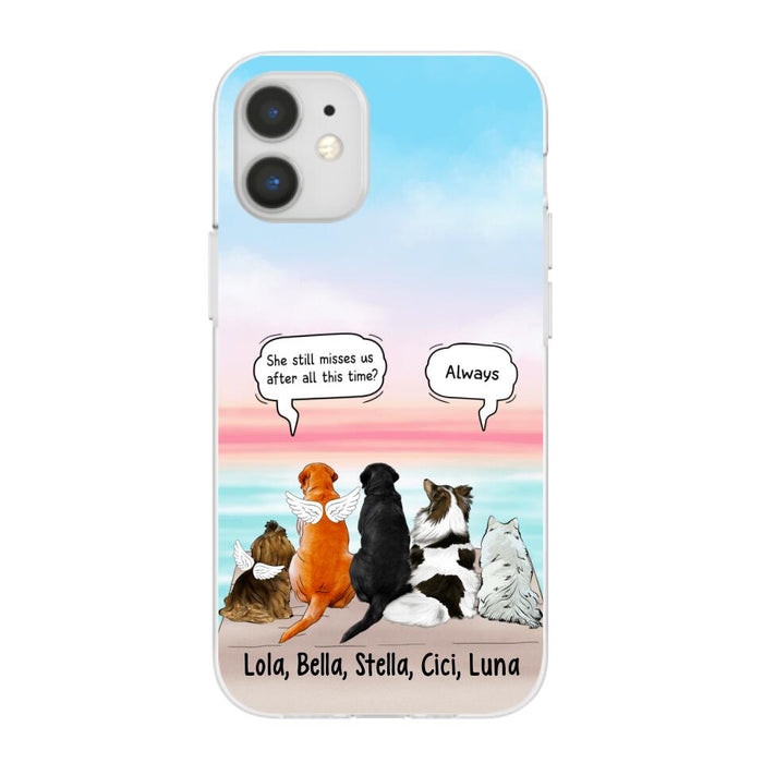 Up to 5 Dogs in Conversation - Personalized Gifts Custom Memorial Phone Case for Dog Mom, Memorial Gifts