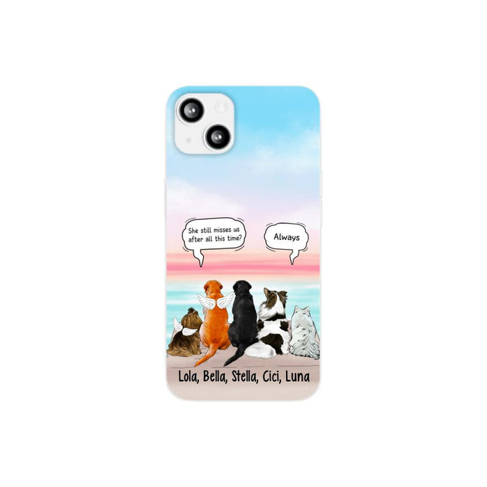 Up to 5 Dogs in Conversation - Personalized Gifts Custom Memorial Phone Case for Dog Mom, Memorial Gifts