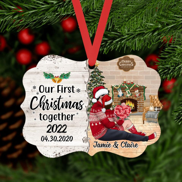 Personalized Metal Ornament, Our First Christmas Together, Christmas Gift For Couples