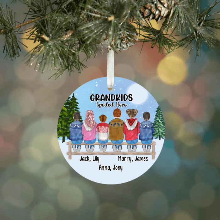 Grandkids Spoiled Here - Christmas Personalized Gifts Custom Ornament for Grandkids for Grandparents