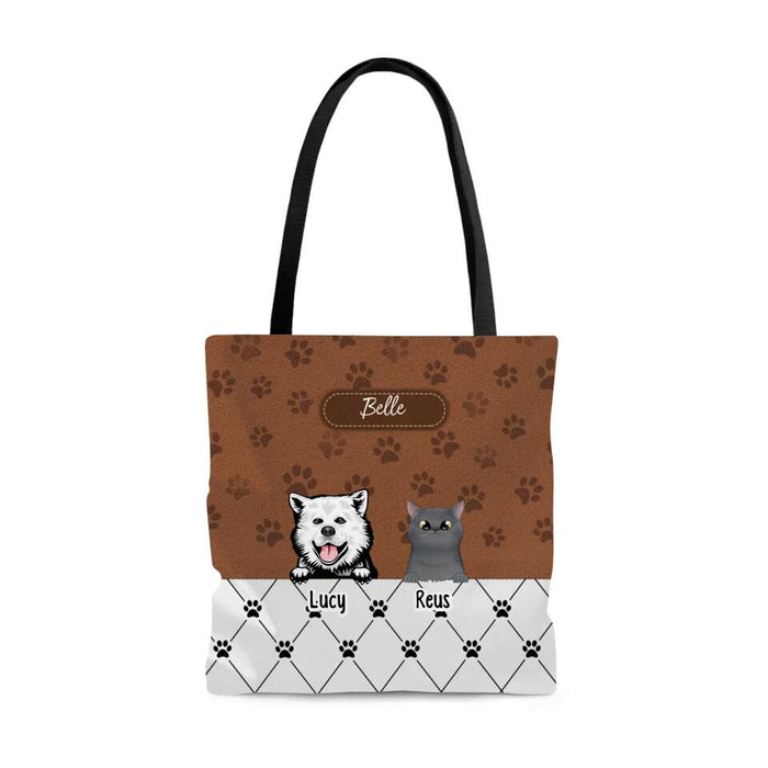 Custom Dog Mom Cat Mom Tote Bag - Personalized Tote Bag For Dog Owners, Cat Owners