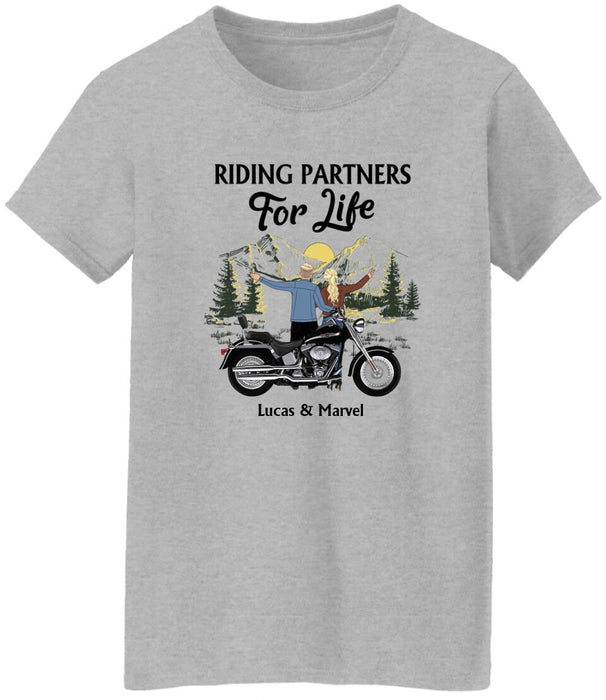 Riding Partners For Life - Personalized Shirt Motorcycle Lovers, Biker Couple