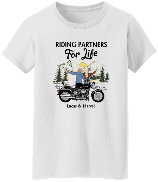 Riding Partners For Life - Personalized Shirt Motorcycle Lovers, Biker Couple