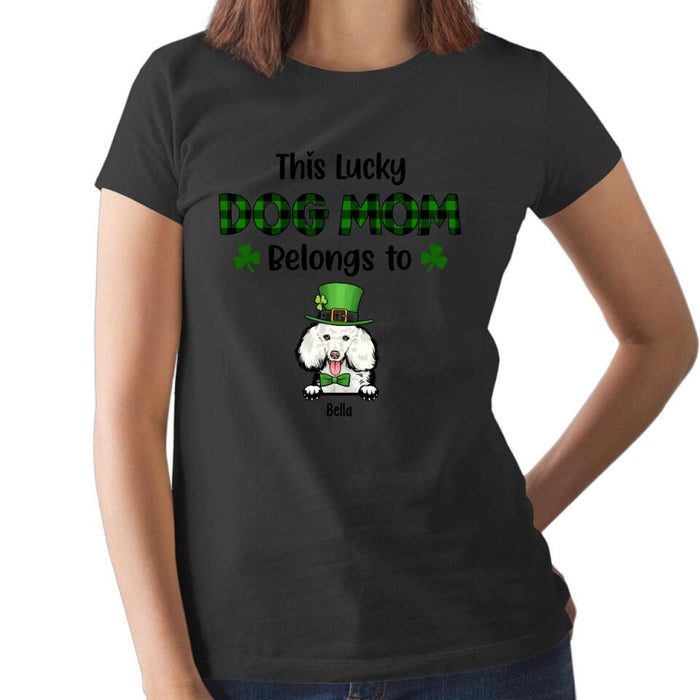 This Lucky Dog Mom Belongs to Dogs - Personalized Gifts Custom Dog Shirt for Dog Mom, Dog Lovers