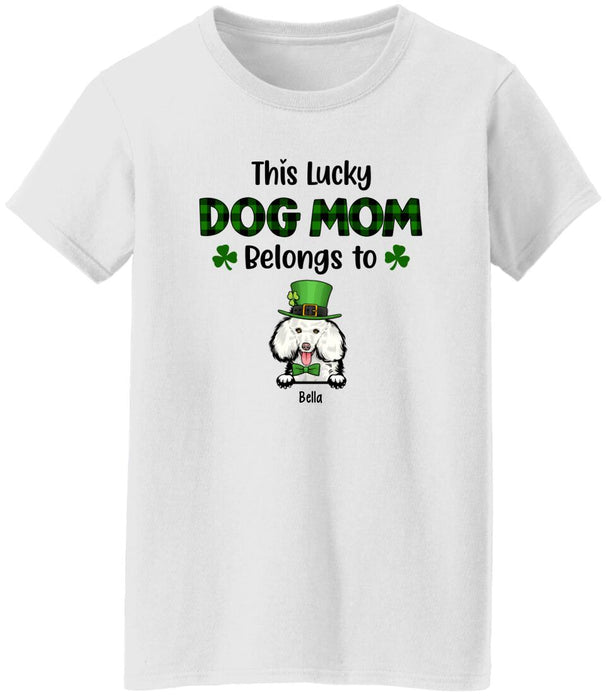 This Lucky Dog Mom Belongs to Dogs - Personalized Gifts Custom Dog Shirt for Dog Mom, Dog Lovers