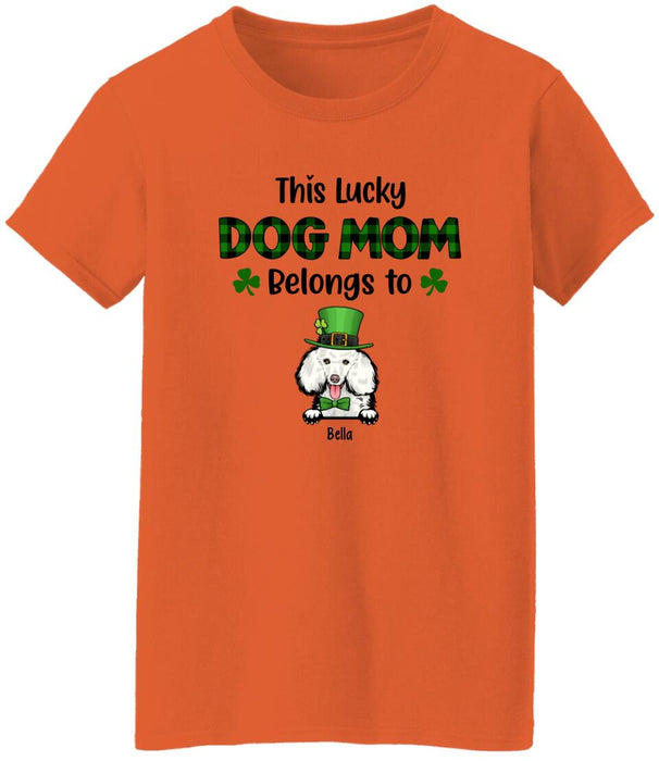 This Lucky Dog Mom Belongs to Dogs - Personalized Gifts Custom Dog Shirt for Dog Mom, Dog Lovers