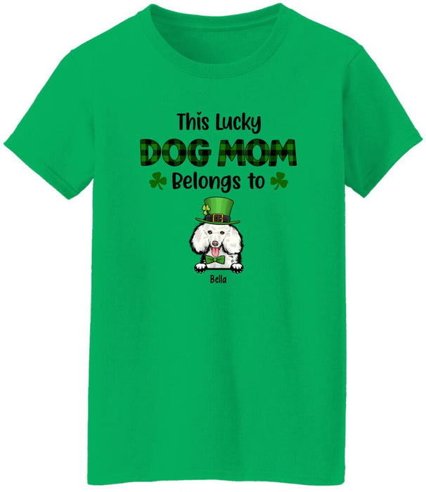 This Lucky Dog Mom Belongs to Dogs - Personalized Gifts Custom Dog Shirt for Dog Mom, Dog Lovers