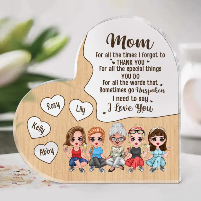 For All the Times That I Forgot to Thank You - Personalized Gifts Custom Acrylic Plaque for Mom