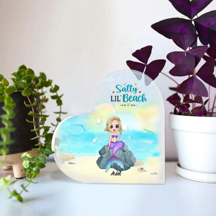 Salty Lil' Beach - Personalized Acrylic Plaque For Her, Mermaid Lovers