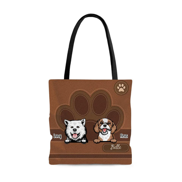 Doggie Bag with Paw Print - Personalized Gifts Custom Dog Lovers Tote Bag For Dog Mom