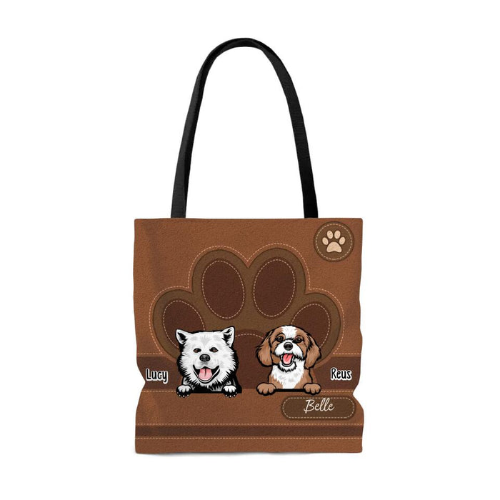 Doggie Bag with Paw Print - Personalized Gifts Custom Dog Lovers Tote Bag For Dog Mom