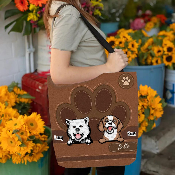 Doggie Bag with Paw Print - Personalized Gifts Custom Dog Lovers Tote Bag For Dog Mom