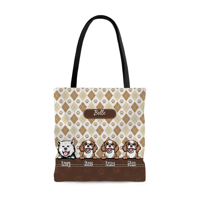 Dog Paw Print - Personalized Gifts Custom Dog Tote Bag for Dog Mom, Dog Lovers