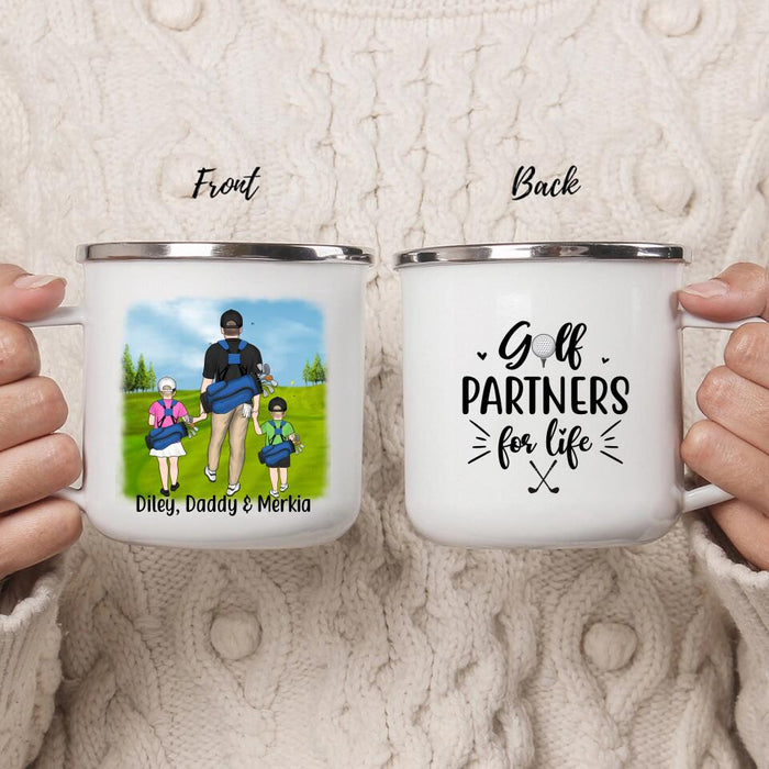 Golf Partners for Life - Personalized Gifts Custom Golf Enamel Mug for Family, Golf Lovers