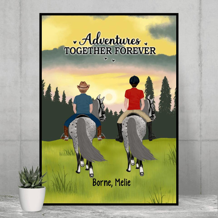 Adventures Together Forever - Personalized Gifts for Horse Lovers - Custom Horse Poster for Family