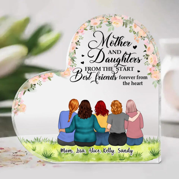 Mother and Daughter from the Start Best Friend Forever from the Heart - Mother's Day Personalized Gifts - Custom Acrylic Plaque for Mom