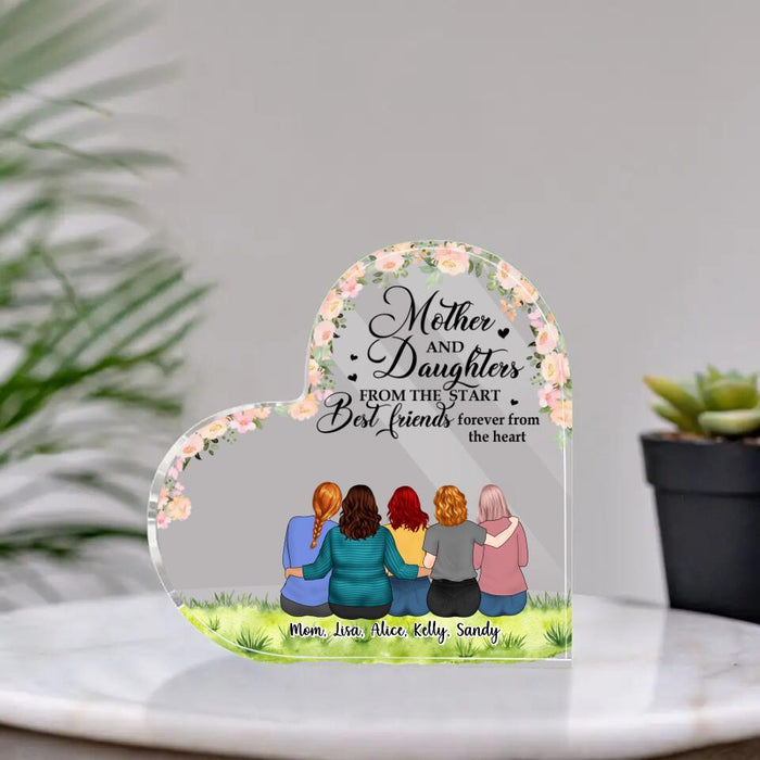 Mother and Daughter from the Start Best Friend Forever from the Heart - Mother's Day Personalized Gifts - Custom Acrylic Plaque for Mom