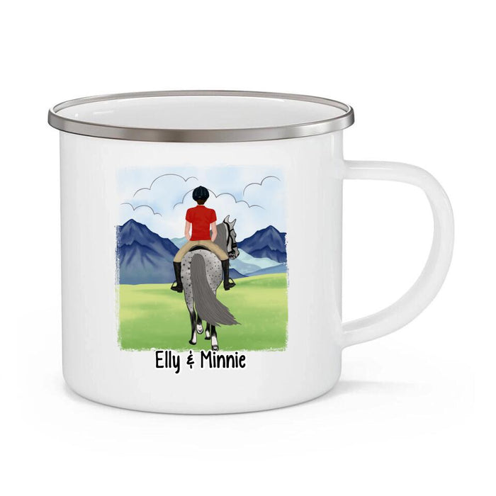 Keep Calm and Ride On - Personalized Gifts Custom Horse Enamel Mug for Horse Mom, Horse Lovers