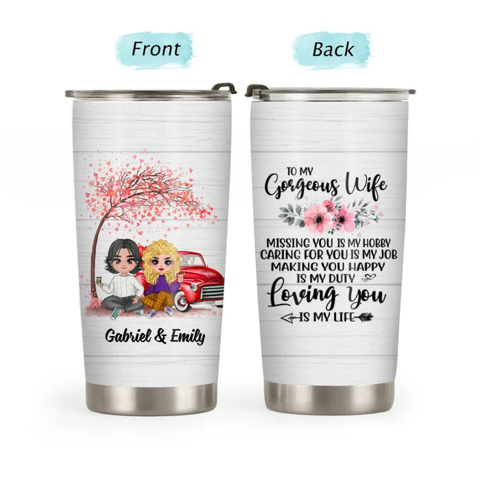 Missing You Is My Hobby - Personalized Tumbler For Couples, For Him, For Her, Valentine's Day