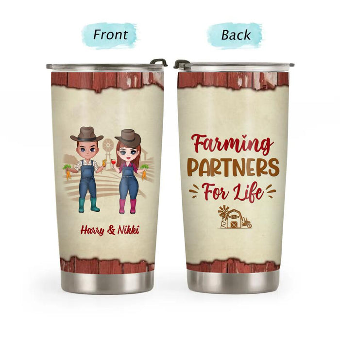 Farming Partners For Life - Personalized Tumbler For Him, Her, Couples, Friends, Farmer