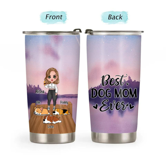 Best Dog Mom Ever - Personalized Gifts Custom Dog Tumbler for Dog Mom, Dog Lovers